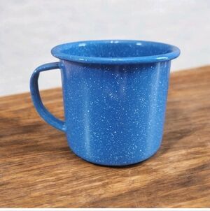 Blue Coleman 12 Ounce Speckled Metal Camping Cup Enamelware Coffee Mug